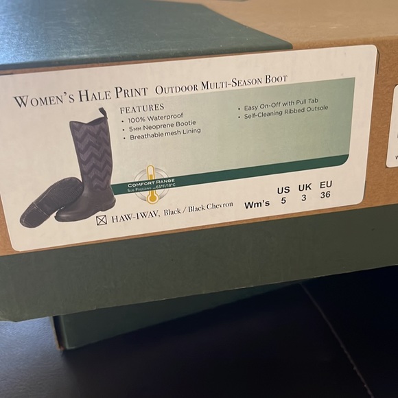 NIB Muck Boots Hale Multi-Season - Black Chevron Size 5 - Picture 5 of 6